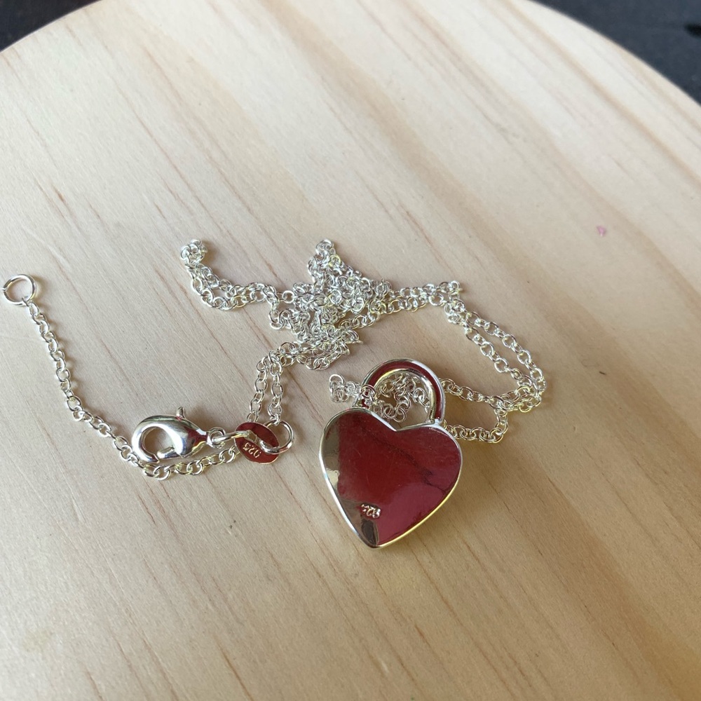 Sterling Silver 925 Heart Necklace - Picture 3 of 4